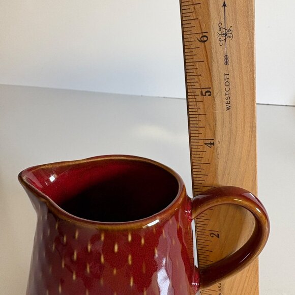 Ruff Hewn Stoneware Stitch Brick Red Cream & Sugar, Salt & Pepper Shakers 5 pcs - Picture 10 of 10